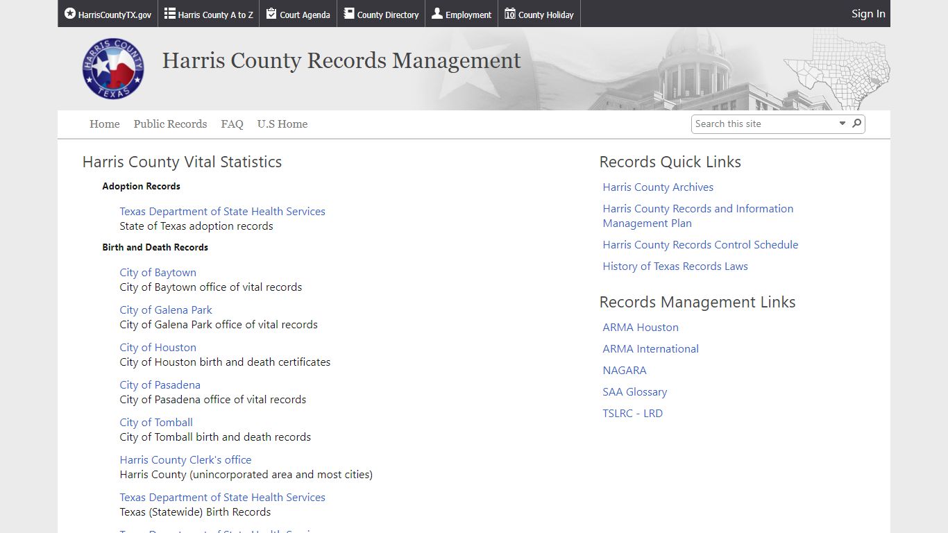 Public Records - Harris County, Texas